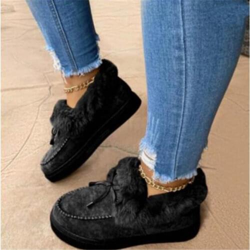 2021 New Fashion Women Snow Boots Fur Platform Comfort Winter Shoes Ladies Casual Ankle Boots Suede Female Designer Botas Mujer