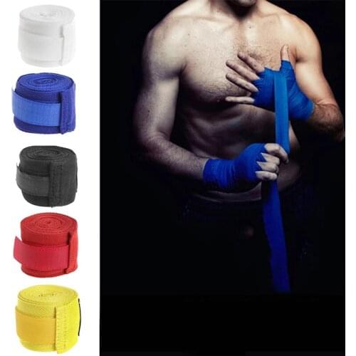 2.5m Cotton Boxing Wrist Bandage Sports Strap Hand Wrap Combat Protect Kickboxing Muay Thai Handwraps Training Gloves