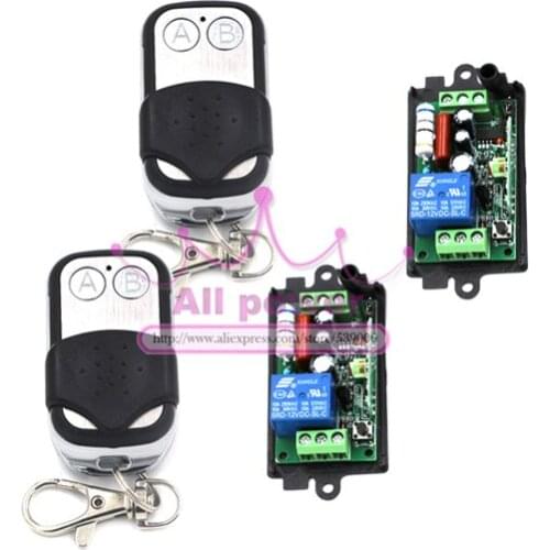 2Receiver&2Transmitter 220V 1CH RF Wireless Remote Switch Light Lamp LED SMD ON OFF Switch Wireless 10A Momenrary Toggle Latched