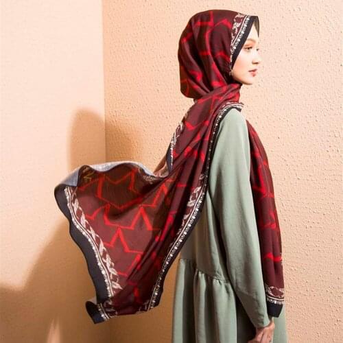 2020 Hot Sale Women 75x200 cm Burgundy Modal Shawl Silky Scarf Muslim Hijab Wrap Female Thick Neck Warm Headband Face Mask Lady