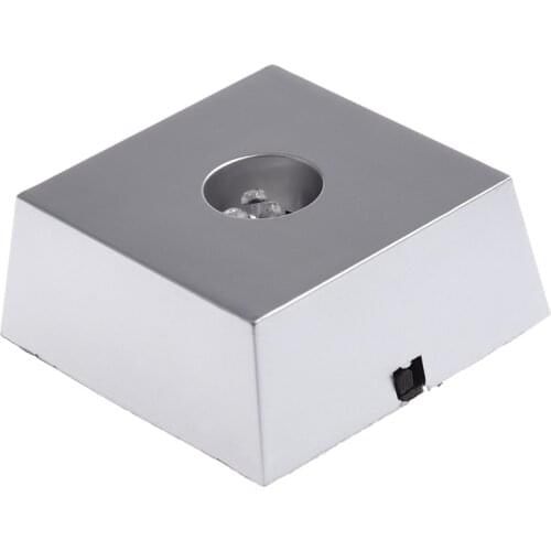 3 LED Colorful Light Crystal Figurine Display Stand