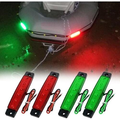 4Pcs Red Green Boat Navigation LED Lights Stern Lights Boats Starboard Light 12V