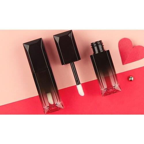 5ML 50pcs/lot High Class Empty Black Gradient Lip Gloss Tube, DIY Plastic Lipstick Refillable Container, Elegant Lip Beauty Tool