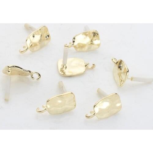 6pcs/lot Zinc Alloy Stud Earrings Gold Trapezoidal Base Earrings Connectors For DIY Earrings Jewelry Making Finding Accessories