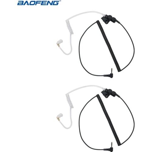2pcs ABBREE 3.5mm Audio Plug Listen/Receiver Only Surveillance Air tube Earpiece Headset for Walkie Talkie Speaker Microphone