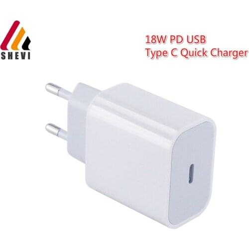 18W PD USB Type C Quick Charger Adapter For iPhone 12 11 Pro XR Xs huawei mate Fast Charging EU US Plug Travel PD Power Adapter
