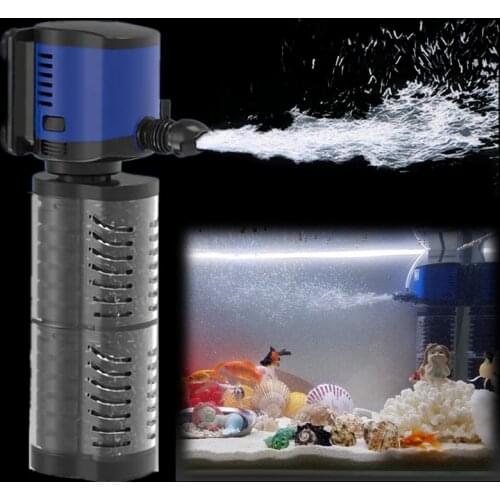 Silent High Flow Internal Aquarium Filter Water Pump 3 In 1 Function Submersible Fish Tank Pump Water Wave Surf Aerator Filter