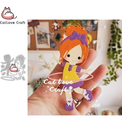 Catlove Girl Hula hoop Metal Cutting Dies Scrapbooking Mold Stencil Die Cuts Card Making DIY Craft Embossing New Dies For 2021