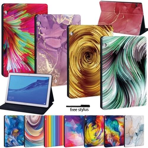 Multicolor Tablet case PU Leather for Huawei MediaPad T3 8.0/MediaPad T3 10 9.6"/T5 10 10.1" Foldable Anti-fall protective case