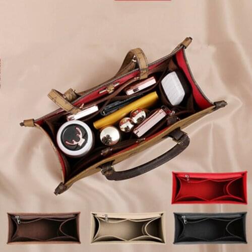 Felt Cloth Insert Speedy Bag Organizer for Handbag Cosmetic Bag Makeup Organizer Travel Inner Purse Mommy Bag Fit ONTHEGO Tote