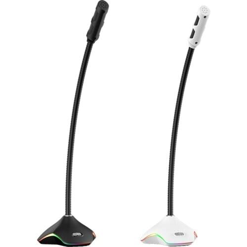 Flexible Stand Mini Studio Speech Microphone 3.5mm/USB Plug Gooseneck Mic Wired Microphone for Computer PC Desktop Notebook