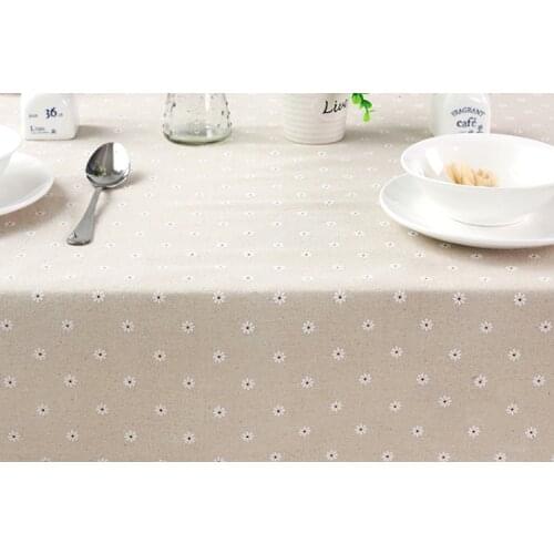 Mylb Flower Pattern Tablecloth Hot Sale Linen and Cotton Lace Edge Rectangular Table Cloth Home Hotel Textile