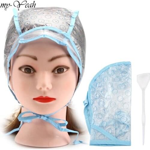 Hair Dyeing Cap + Hook Brush Coloring Highlighting Tinting Cover Protector DIY Home Use Pro Salon Hair Styling Tools DIY Home