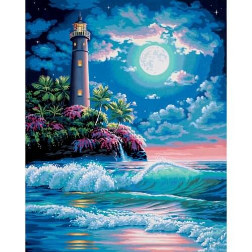 GATYZTORY Paint By Numbers For Adults Children Landscape Picture Drawing On Canvas DIY HandPainted Oil Painting Home Decoration