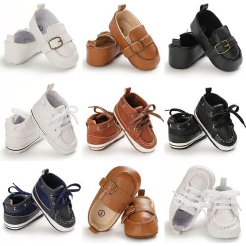 Newborn Baby Soft Sole Boys Girls Shoes Infant Toddler Causal Leather Shoes Sneaker Non-Slip Spring Autumn Shoes 0-18M
