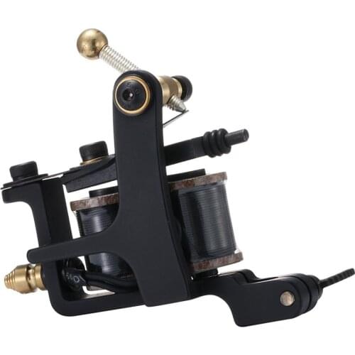 Thomas Liner Coil Tattoo Machine Handmade Cast Iron Frame 10 Wrap Coils