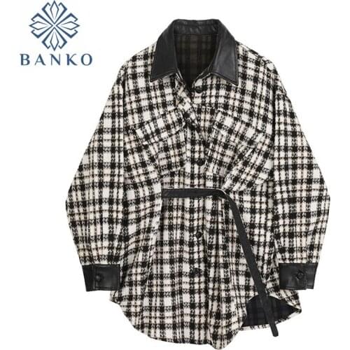 Mina Happiness Women's Plaid Coats