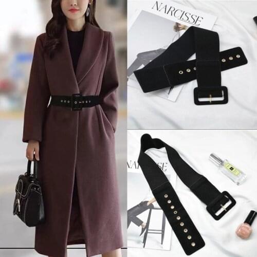 Fashion Elastic Square Buckle Women Belt Velvet Luxury Ladies Waist Strap For Dress Party Casual Multicolor Ladies Waistban