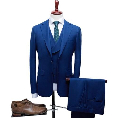 Jacket + Vest + Pants Mens new boutique. Wool suit. Fashionable business casual suit. dress mens