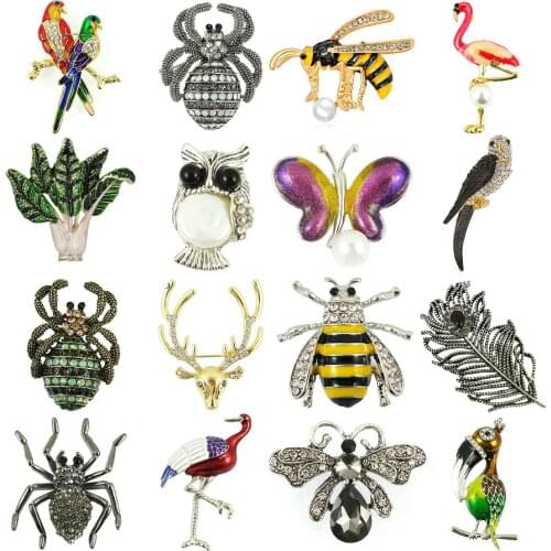 TianBo Wholesale Vintage Women And Men Animal Brooches Pins Jewelry Brooch Blue Stone Fashion Anniversary Souvenirs Scarf