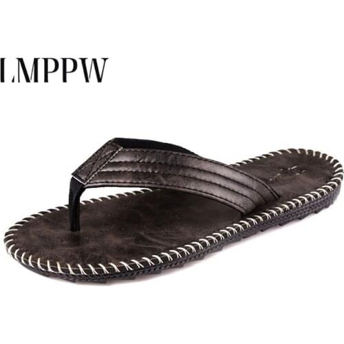 2021 Men Summer Flip Flops Beach Sandals Anti-slip Casual Flats Shoes High Quality Slippers Zapatos Chanclas De Hombre Slipper2a