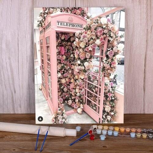 Landscape Flower Car Eiffel Tower DIY Painting By Numbers Kit Oil Paints 40*50 Paiting By Numbers Wall Paintings Handicraft