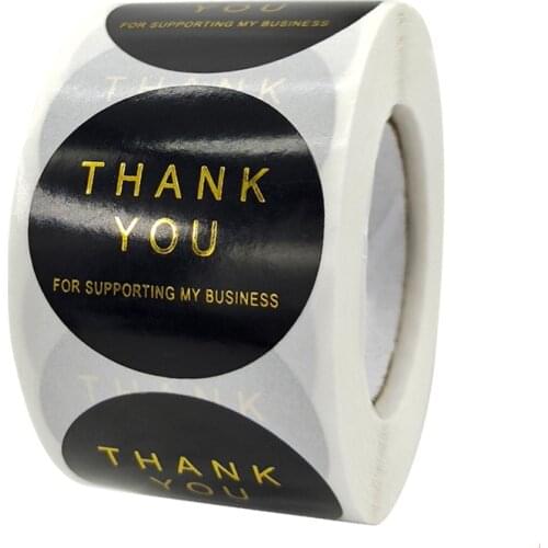 500pcs Thank You Sticker Envelope Seal Scrapbook 1.5 Inches Bronzing Thanks for Your Support Stationery Label Stickers