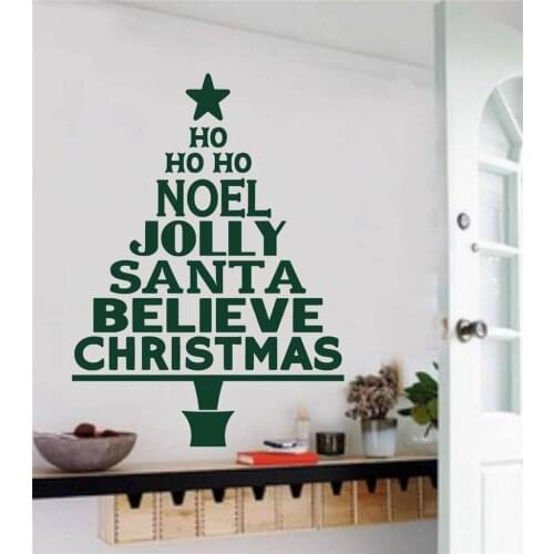 Noel Jolly Santa Quotes Christmas Tree Wall Sticker Vinyl Art Home Deco Wall Mural Removable YOYOYU Wall Sticker Y-773