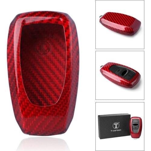 Real Carbon Fiber Car Remote Key Cover Case Red For Subaru Legacy XV Forester Outback