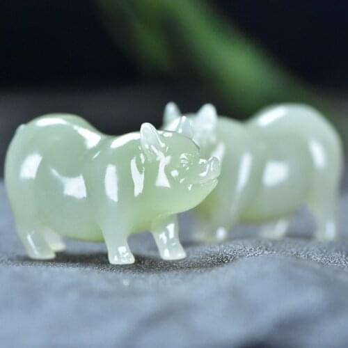 Natural top brand green jade pendant hand-carve pig jade pendants brand men necklace jadeite jade jewelry jade necklace