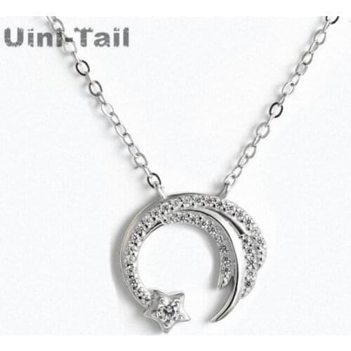 Uini-Tail new original 925 sterling silver slip falling meteor micro-inlaid necklace Meteor Garden fashion trend jewelry GN698