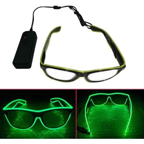 New LED Strip Light Sun Glasses El Wire Glow Dance Wedding DJ Party Bright Light Safety Light Up Frame led flashing glasses