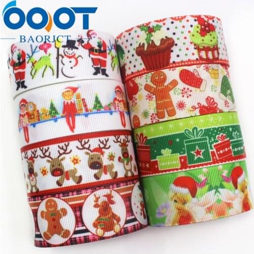 OOOT BAORJCT I-19713-17,25mm,10yards Christmas series Cartoon grosgrain ribbons,bow cap accessories and decorations,DIY material