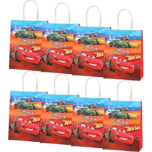 Wholesale Disney Cars McQueen Party Gift Bags With Handles For Christmas/Baby Shower/Birthday Party Favors Gift Packaging Box