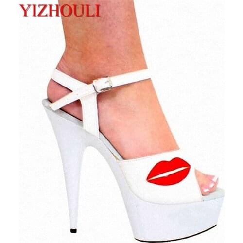 The original single womens shoes beautiful white fish mouth sandals 15 cm high with super waterproof shoes