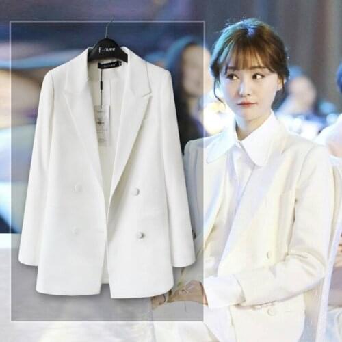 Trailblazer suit jacket spring and autumn new shirt wild slim suit temperament commuter white small suit female jacket