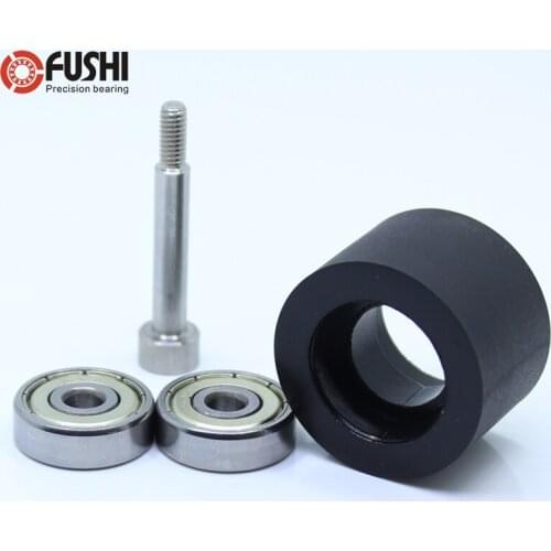 PU 635 Bearing 5*30*20 mm With Screw Driven Roller Conveyor Belt Double Bearing Wear-Resistant Guide Wheel For Sliding Doors