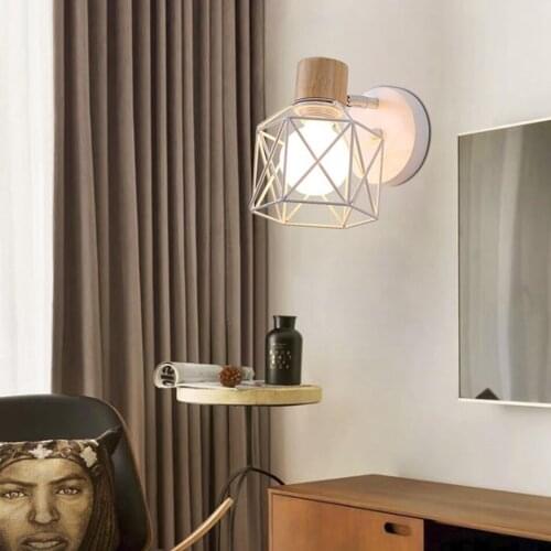 LED Wall Lamps For Living Room Bathroom Home Decor Bedroom Bedside Led Wall Light Iron Wood Warm/Cold Lighting LED Wall light