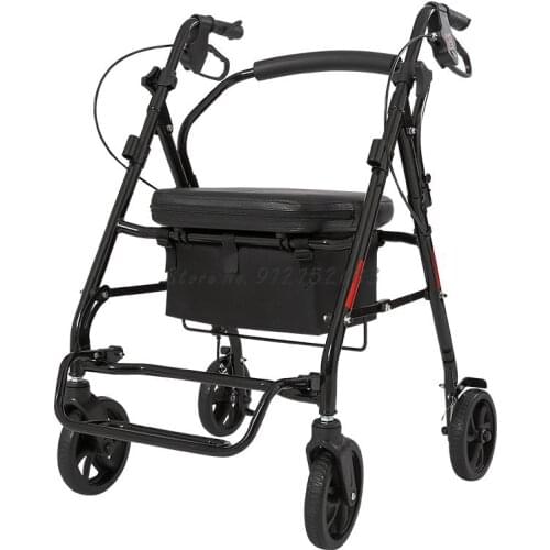 Elderly Trolleys Can Sit On Foldable Old Grocery Shopping Carts, Walkers, Four-wheeled Light Scooter Trolleys