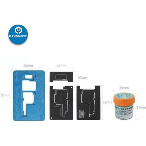 G-Lon Reballing Stencils Soldering Paste for iPhone X XS MAX Middle Board BGA Reballing Stencil with Solder Paste Welding Fluxes