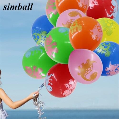 100pcs/lot 12inch Dinosaur Balloon Thick 2.8g Printed Latex Ballon Children Birthday Air Ball/Party Supplies/Wedding Decoration