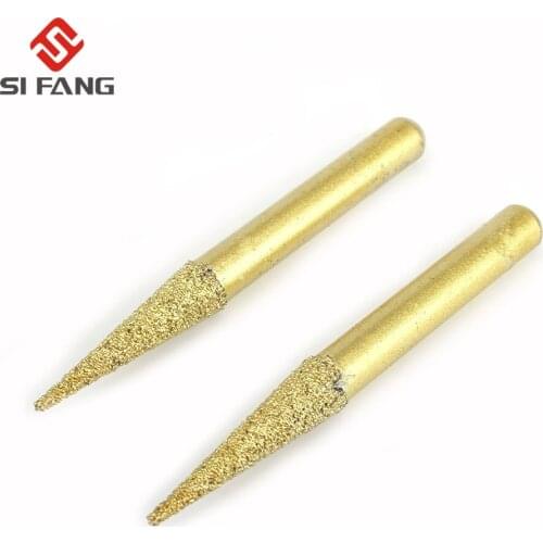 2Pcs 6mm Brazed diamond grinding head For Jade Peeled Stone Carving Abrasive tool