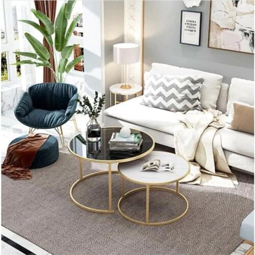 2 in 1 Wooden Coffee Tables Living Room Sofa Beside Round Coffee Tea Table Desk Combination Home Furniture