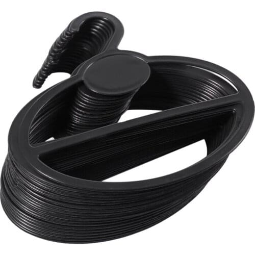 20x Scarf Shawl Tie Holder Organizer Oval Plastic Hangers Storage Hangers Black Size:13.5cm(Length)×12.5cm(Diameter)