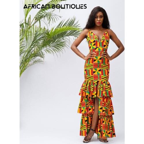 African Dresses For Women 2021 Kente Dresses African Women Ankara Dresses Women Wedding Dresses Cotton Wax Traditional Clothing