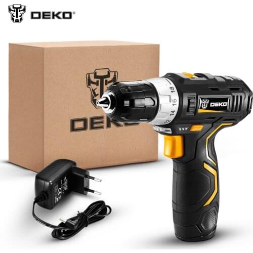 Original DEKO GCD12DU3 12V MAX Cordless Drill Electric Screwdriver Lithium-Ion Mini Power Driver Variable Speed LED Standard Set
