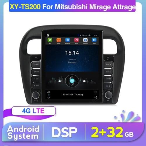2GB RAM 32GB ROM Car Radio For Mitsubishi Mirage Attrage 2012- 2018 4G ENT WIFI Android Multimedia Video Stereo Player DSP