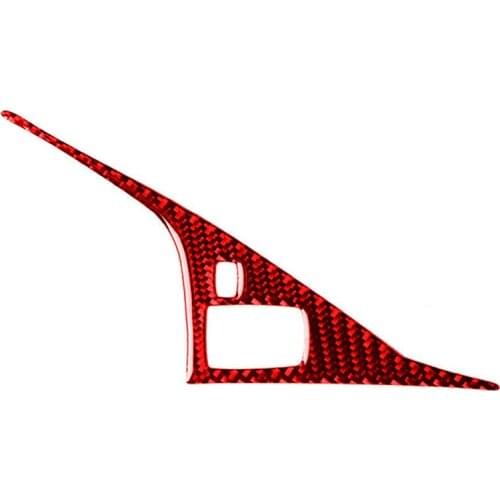 Car Red Carbon Fiber Interior Gear Shift Drive Panel Cover Trim for Q50 Q60 2014-2019