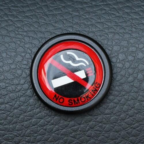 Car Aluminum NO SMOKING Sign Tips Warning Logo Stickers For VW Volkswagen Golf MK4 MK5 MK6 Passat B6 B7 Jetta Tiguan Beetle