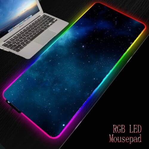 Large XXL 90x40cm RGB Mousepad Gaming Mouse Pad Space Night Desk Mat Computer Mouse Pad Gamer Mouspad LED Backlight Keyboard Mat